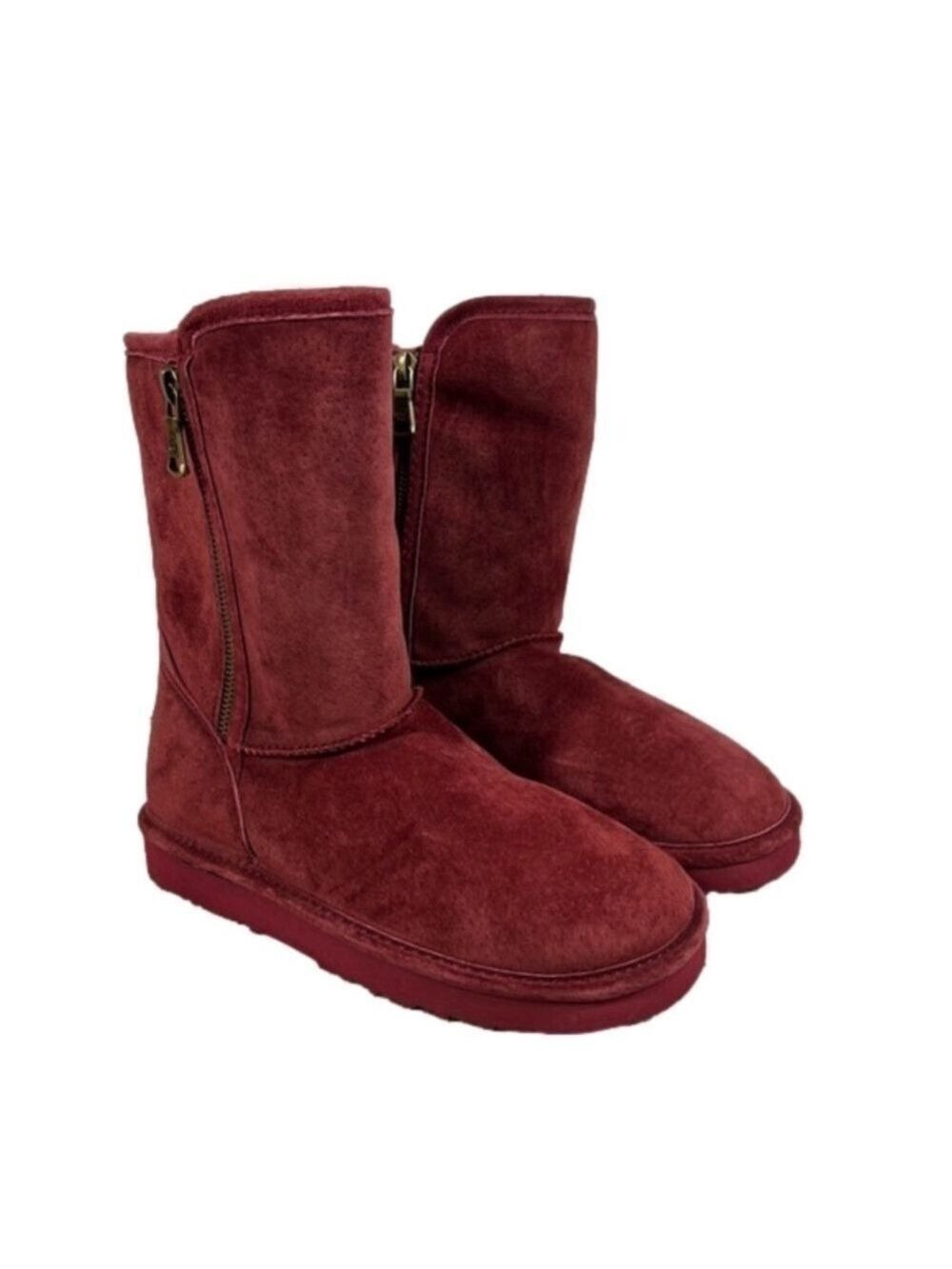 LAMO Women's Burgundy Juniper Suede Faux Fur Lined Winter Boots NWOT Size 6